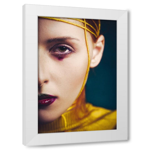 Yellow touch White Modern Wood Framed Art Print by Bolgov (Axe), Ruslan