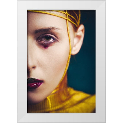Yellow touch White Modern Wood Framed Art Print by Bolgov (Axe), Ruslan