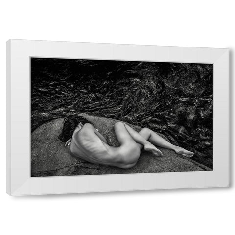 Black Gold White Modern Wood Framed Art Print by Mannini, Roberto