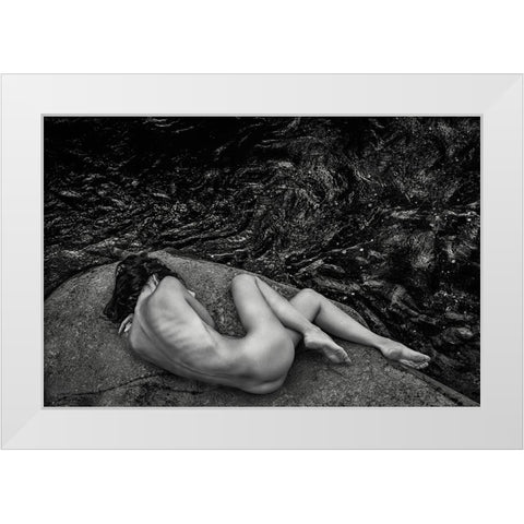 Black Gold White Modern Wood Framed Art Print by Mannini, Roberto