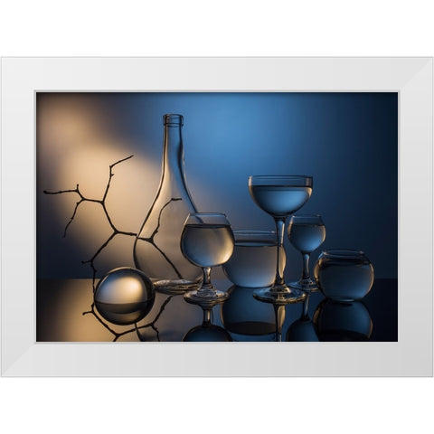 From The Series Qexperiments With Glassq White Modern Wood Framed Art Print by Popov, Evgeniy