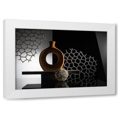 From The Series Qthree Colorsq White Modern Wood Framed Art Print by Popov, Evgeniy