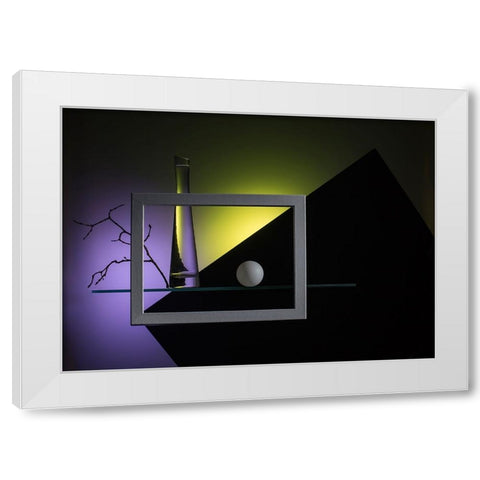 Qan Almost Abstract Compositionq White Modern Wood Framed Art Print by Popov, Evgeniy