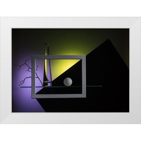Qan Almost Abstract Compositionq White Modern Wood Framed Art Print by Popov, Evgeniy