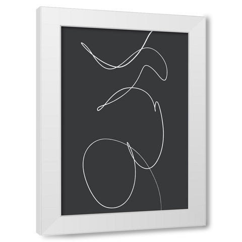 Ligne Abstrakt White Modern Wood Framed Art Print by Uplusmestudio