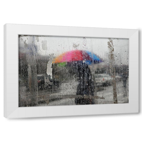 november passengers White Modern Wood Framed Art Print by Gabor, Nicoleta