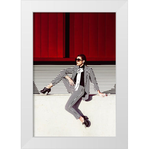 There Is Geometry In The Humming Of The Strings White Modern Wood Framed Art Print by Bolgov (Axe), Ruslan