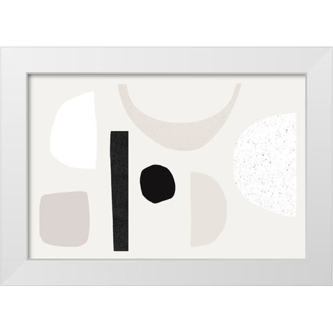 Set Of Shapes White Modern Wood Framed Art Print by Uplusmestudio