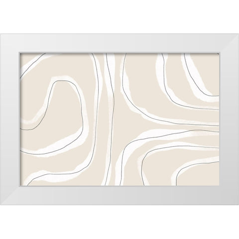 Soft Feeling White Modern Wood Framed Art Print by Uplusmestudio