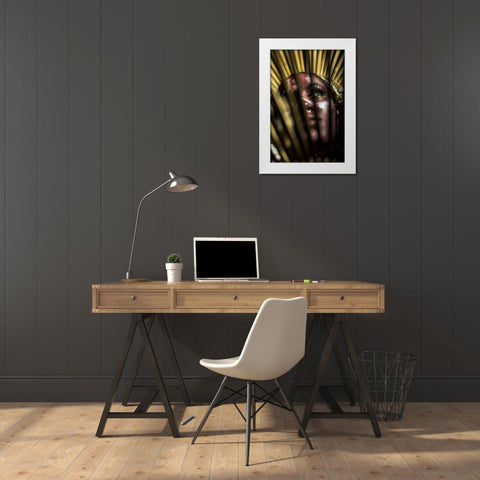 Portraiture White Modern Wood Framed Art Print by Das, Prithul