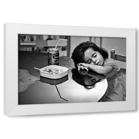 After Dinner White Modern Wood Framed Art Print by Momeni, Mohammadreza