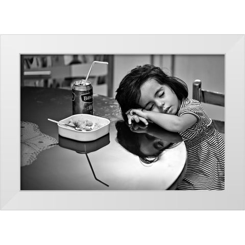 After Dinner White Modern Wood Framed Art Print by Momeni, Mohammadreza