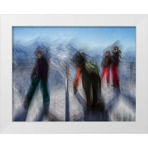Downhill Break White Modern Wood Framed Art Print by Van Der, Jan