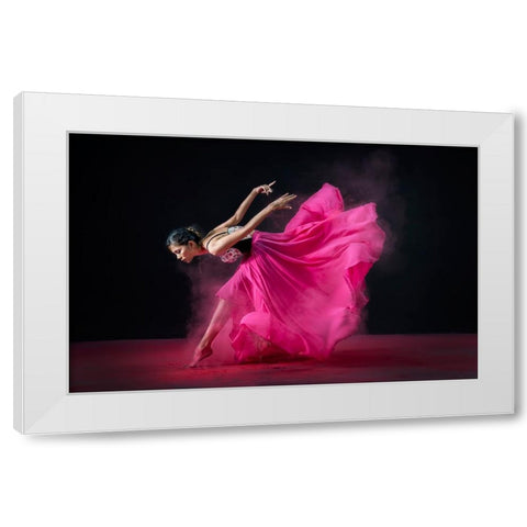 Pinky Mood White Modern Wood Framed Art Print by Suharini, Mieke