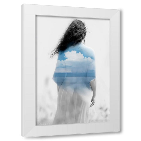 Cherokee White Modern Wood Framed Art Print by Bousca, Bogdan