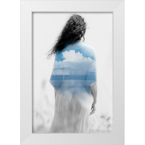 Cherokee White Modern Wood Framed Art Print by Bousca, Bogdan
