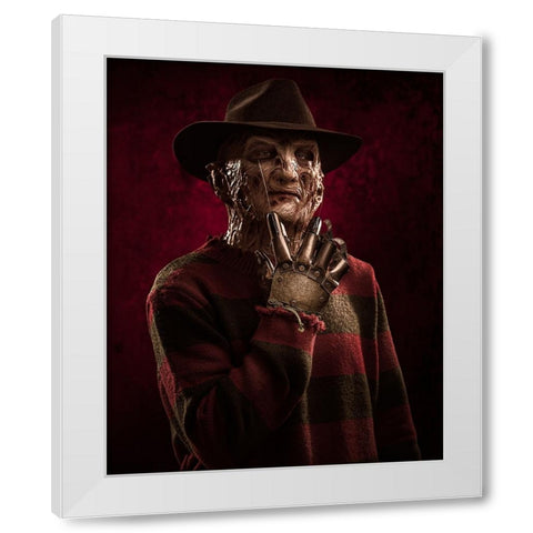 Freddy Portrait 2 White Modern Wood Framed Art Print by Damsten, Petri