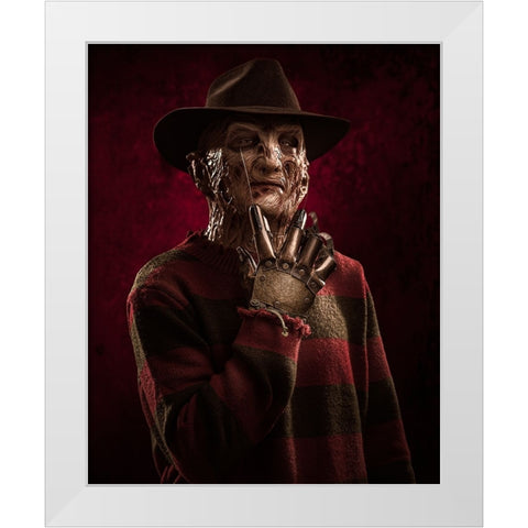 Freddy Portrait 2 White Modern Wood Framed Art Print by Damsten, Petri