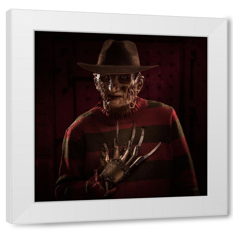 Freddy Portrait 1 White Modern Wood Framed Art Print by Damsten, Petri