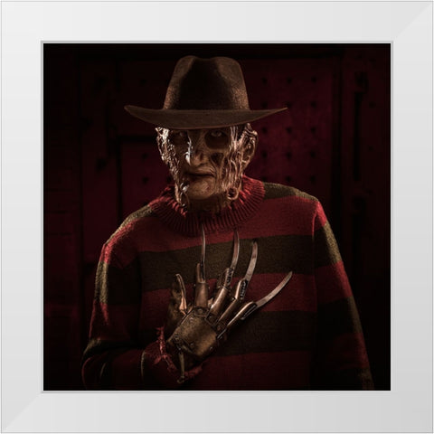 Freddy Portrait 1 White Modern Wood Framed Art Print by Damsten, Petri