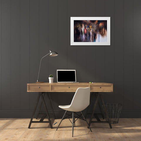 Lunapark Challenge White Modern Wood Framed Art Print by Van Der, Jan