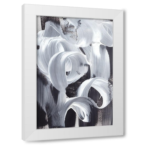 Abstract Loops White Modern Wood Framed Art Print by Uplusmestudio