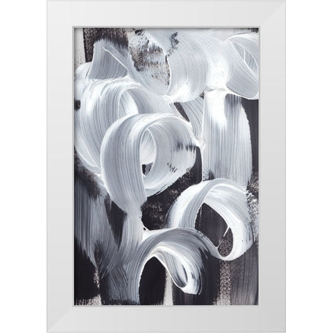 Abstract Loops White Modern Wood Framed Art Print by Uplusmestudio