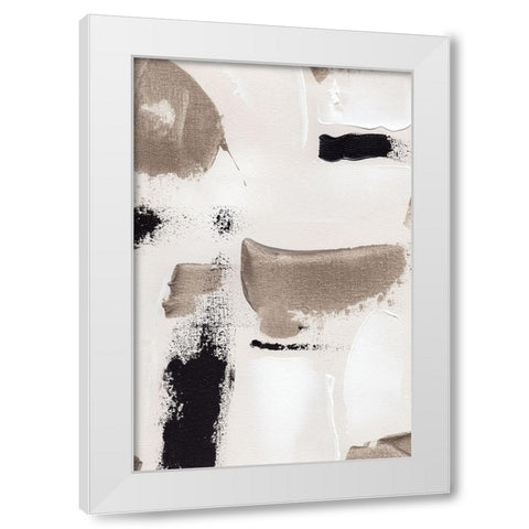 Abstract Swipes No 2 White Modern Wood Framed Art Print by Uplusmestudio