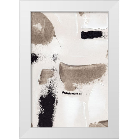 Abstract Swipes No 2 White Modern Wood Framed Art Print by Uplusmestudio