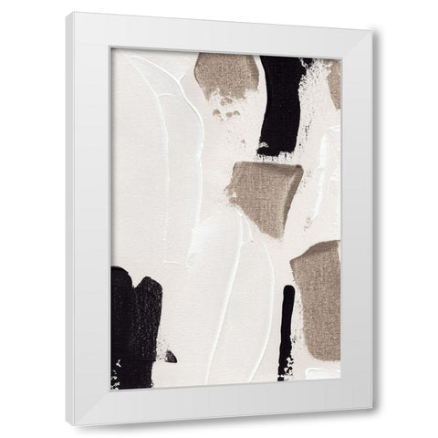 Abstract Swipes No 3 White Modern Wood Framed Art Print by Uplusmestudio
