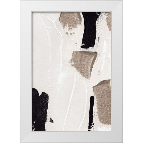 Abstract Swipes No 3 White Modern Wood Framed Art Print by Uplusmestudio