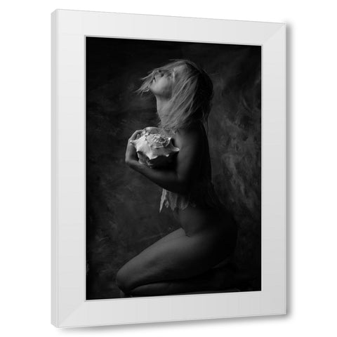 Journey White Modern Wood Framed Art Print by Blom, Therese