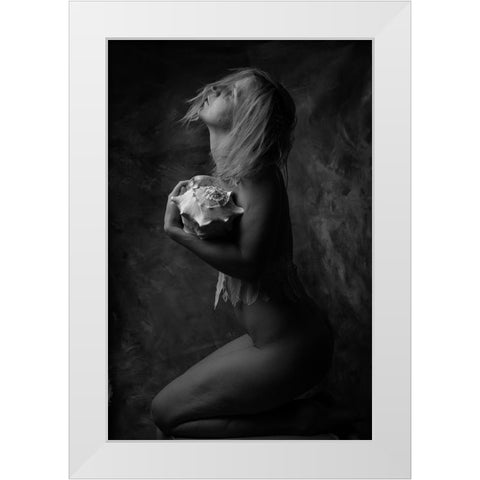 Journey White Modern Wood Framed Art Print by Blom, Therese