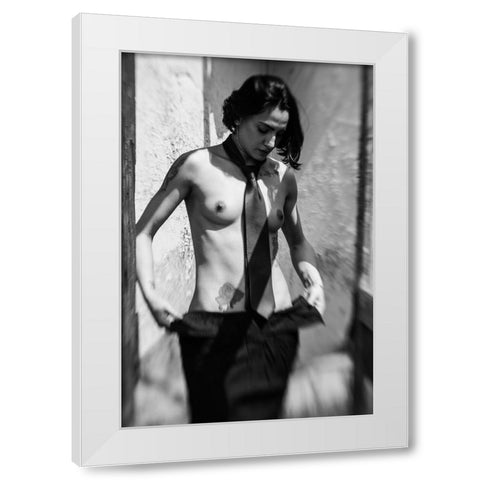 Untitled White Modern Wood Framed Art Print by Bousca, Bogdan