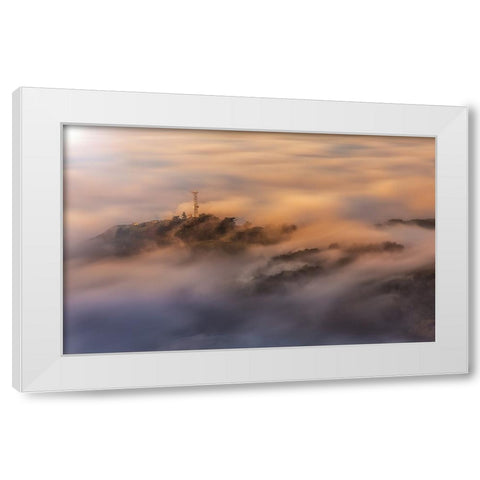In The Fogs White Modern Wood Framed Art Print by Qiu, Jenny