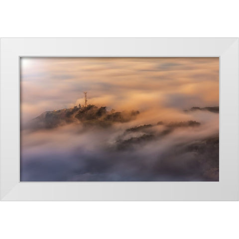 In The Fogs White Modern Wood Framed Art Print by Qiu, Jenny