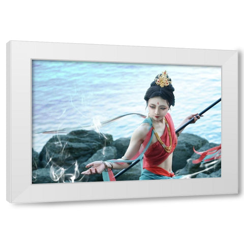 breeze White Modern Wood Framed Art Print by Suemasa, Hiroaki