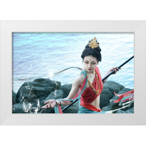breeze White Modern Wood Framed Art Print by Suemasa, Hiroaki