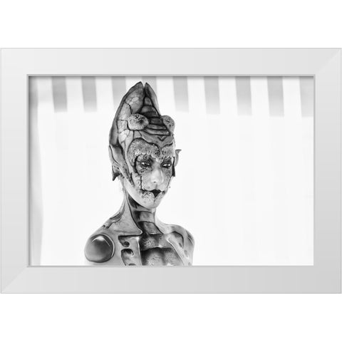 Alien White Modern Wood Framed Art Print by Klesse, Andreas