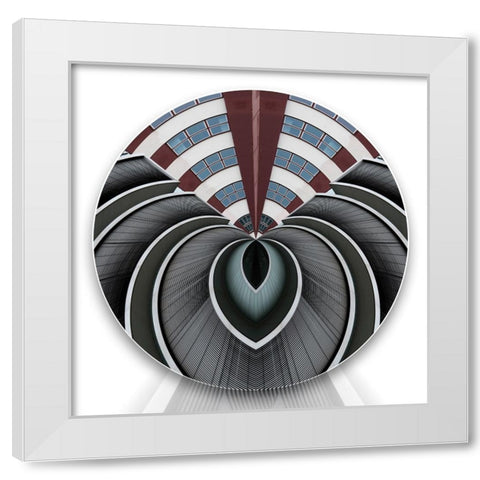 Round In A Square White Modern Wood Framed Art Print by Ruckert, Stephan