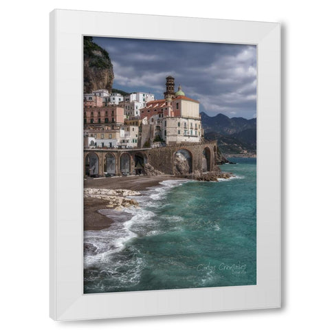 Amalfi White Modern Wood Framed Art Print by Cremades, Carlos