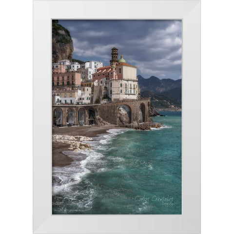 Amalfi White Modern Wood Framed Art Print by Cremades, Carlos