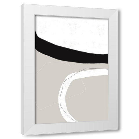 Facing It White Modern Wood Framed Art Print by Uplusmestudio