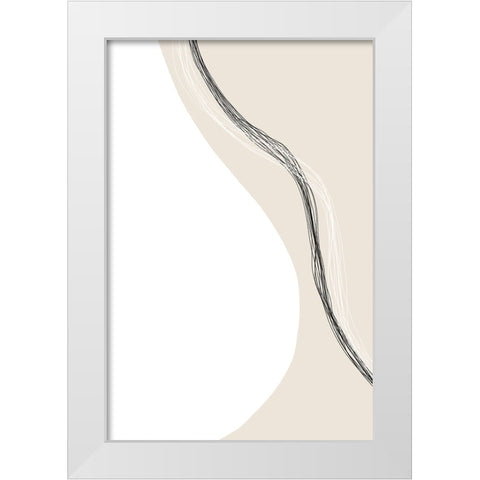 Sorted And Calm White Modern Wood Framed Art Print by Uplusmestudio