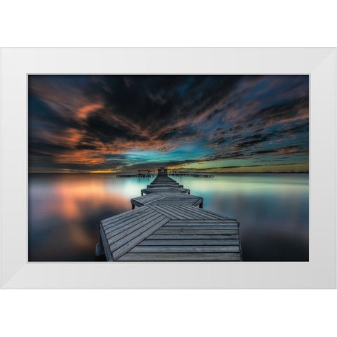 Minor Sea White Modern Wood Framed Art Print by Antonio Trivino, Jose