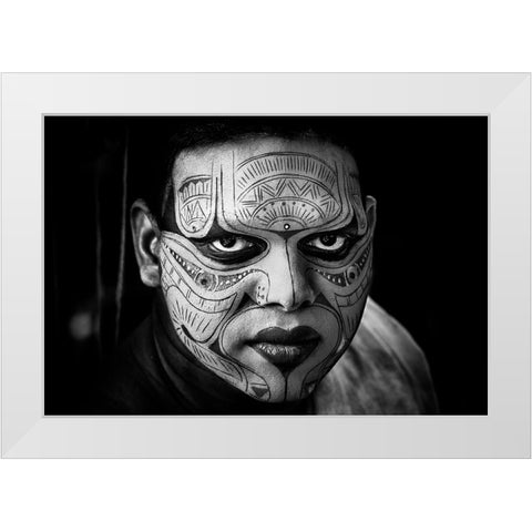 Theyyam Ceremony Performer-I - India White Modern Wood Framed Art Print by Inazio Kuesta, Joxe