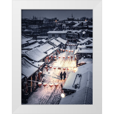 Walking Home White Modern Wood Framed Art Print by Shen, Ran