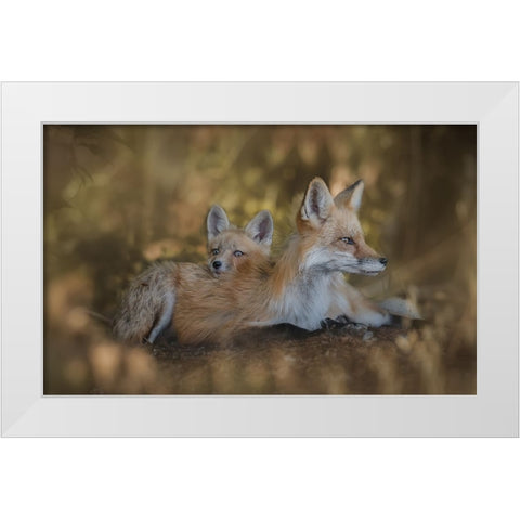 Mom Pillow White Modern Wood Framed Art Print by Zhang, Ling