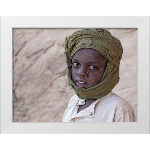 Gazes At Ennedi Desert-Tchad White Modern Wood Framed Art Print by Molina, Elena