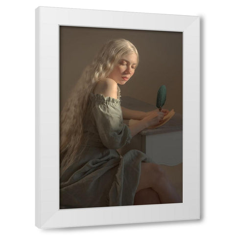 Letter White Modern Wood Framed Art Print by Durisova, Michaela